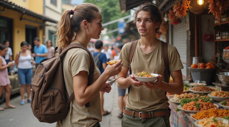 Backpackers exploring gastronomy at מסעדות בקמפוס דו ז'ורדאו ברזיל.