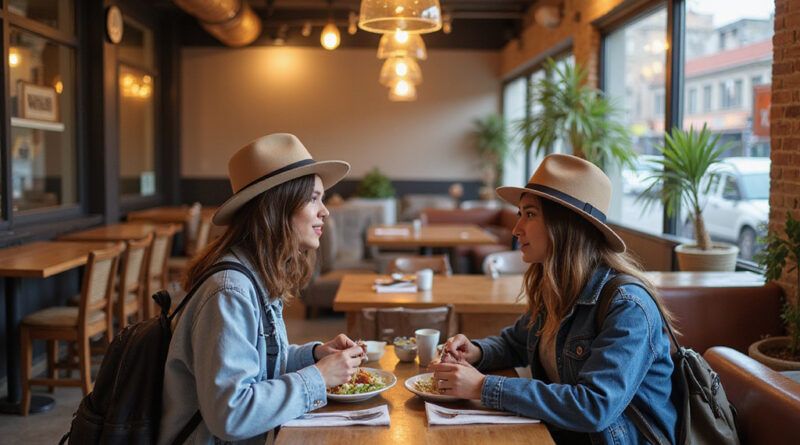 Backpackers enjoying local cuisine at a restaurant in Mars, Peru
