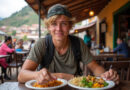Backpacker enjoying culinary delights at מסעדות בפיסאק פרו