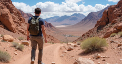 Backpacker exploring אטרקציות בסן פדרו דה אטקמה צ'ילה