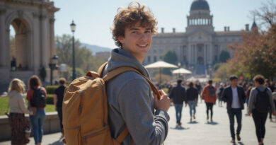 Backpacker enjoying אטרקציות בסנטיאגו צ'ילה