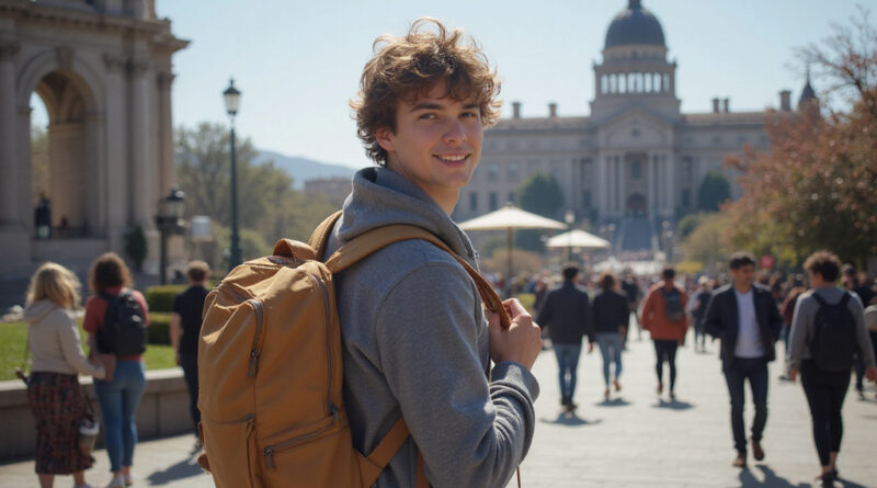 Backpacker enjoying אטרקציות בסנטיאגו צ'ילה