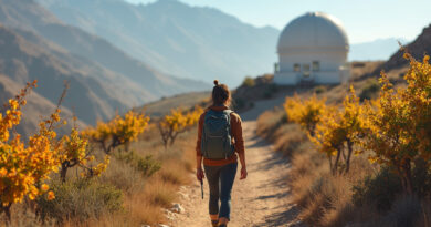 Young backpacker exploring breathtaking אטרקציות בואל דה אלקי צ'ילה
