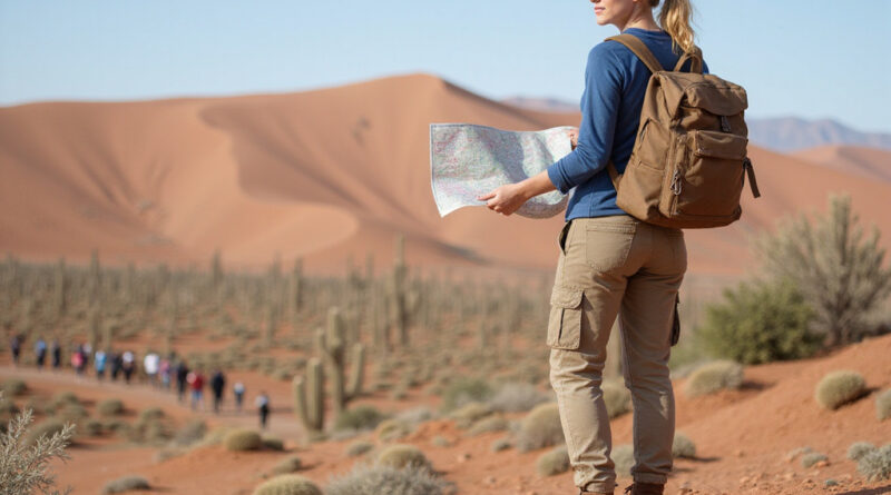 Backpacker in Copiapo, Chile exploring the Atacama Desert