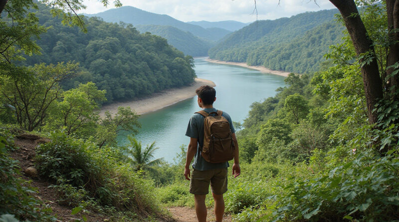 Young backpacker enjoying טרקים בבלם ברזיל scenery