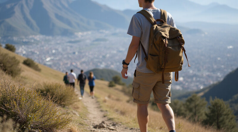 Young adult backpacker exploring טרקים בלימה פרו trails