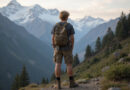 Young adult backpacker overlooking Huascaran National Park, טרקים בנאסקה פרו
