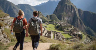 Young adults backpacking in Ollantaytambo, Peru for a Hebrew travel blog