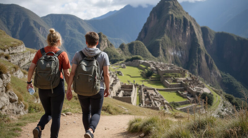 Young adults backpacking in Ollantaytambo, Peru for a Hebrew travel blog