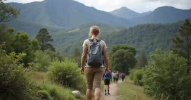 Young backpacker exploring diverse trails in Tarapoto Peru