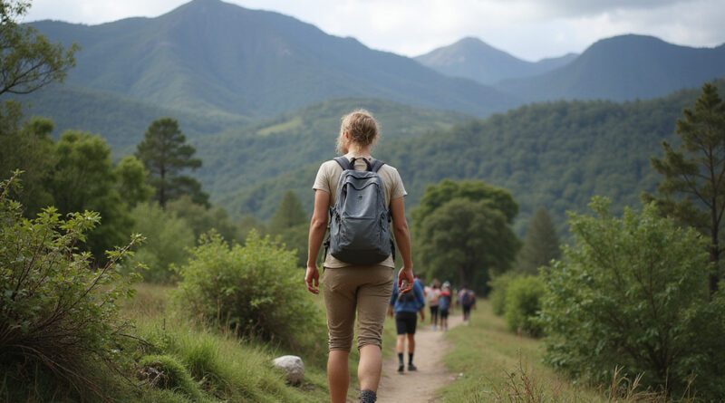 Young backpacker exploring diverse trails in Tarapoto Peru