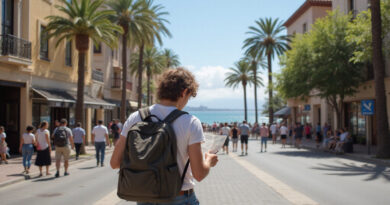 Backpacker exploring אטרקציות בויניה דל מאר צ'ילה or attractions in Vina del Mar, Chile.