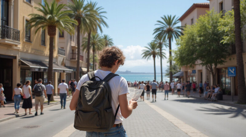 Backpacker exploring אטרקציות בויניה דל מאר צ'ילה or attractions in Vina del Mar, Chile.